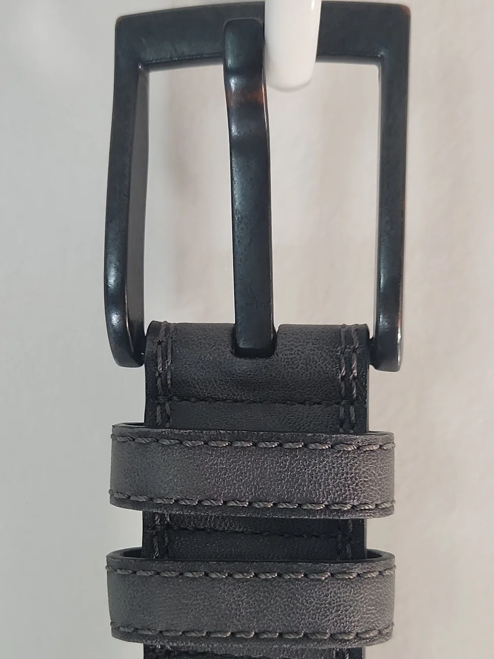 Men's Black Leather Belt with Matte Black Buckle